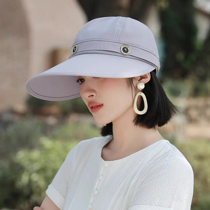 Women's Wide-Brim 2-in-1 Convertible Sun Hat — Cap & Visor.