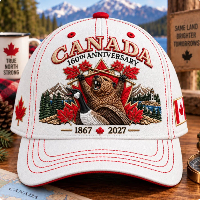 🇨🇦 2027 Canada 160th Anniversary Embroidered Baseball Cap | 1867–2027 Commemorative Hat