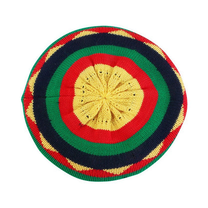🌈 Colorful Rasta-Inspired Slouchy Knit Hat – Unisex Streetwear Beanie