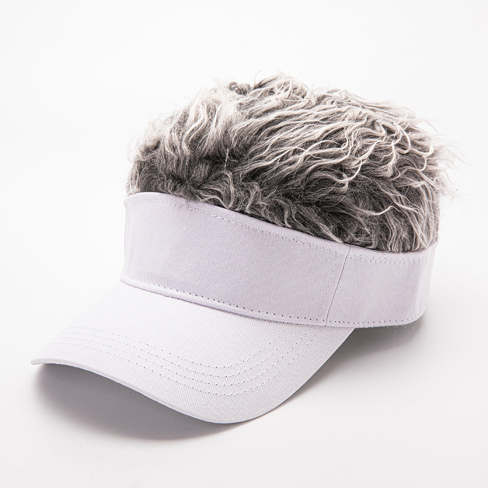 😂 Funny Wig Visor Hat – Spiky Faux Hair Golf Visor & Gag Gift