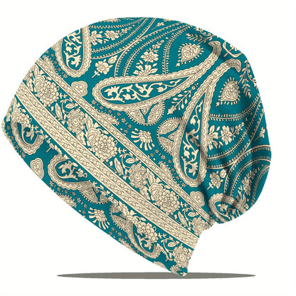 Paisley Slouchy Beanie & Neck Gaiter – Unisex Boho Hat