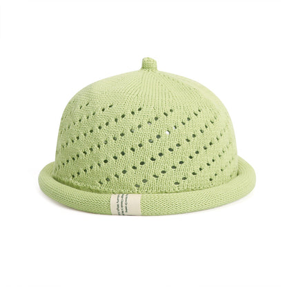 Women's Open-Knit Docker Cap – Rolled Cuff Brimless Knit Hat