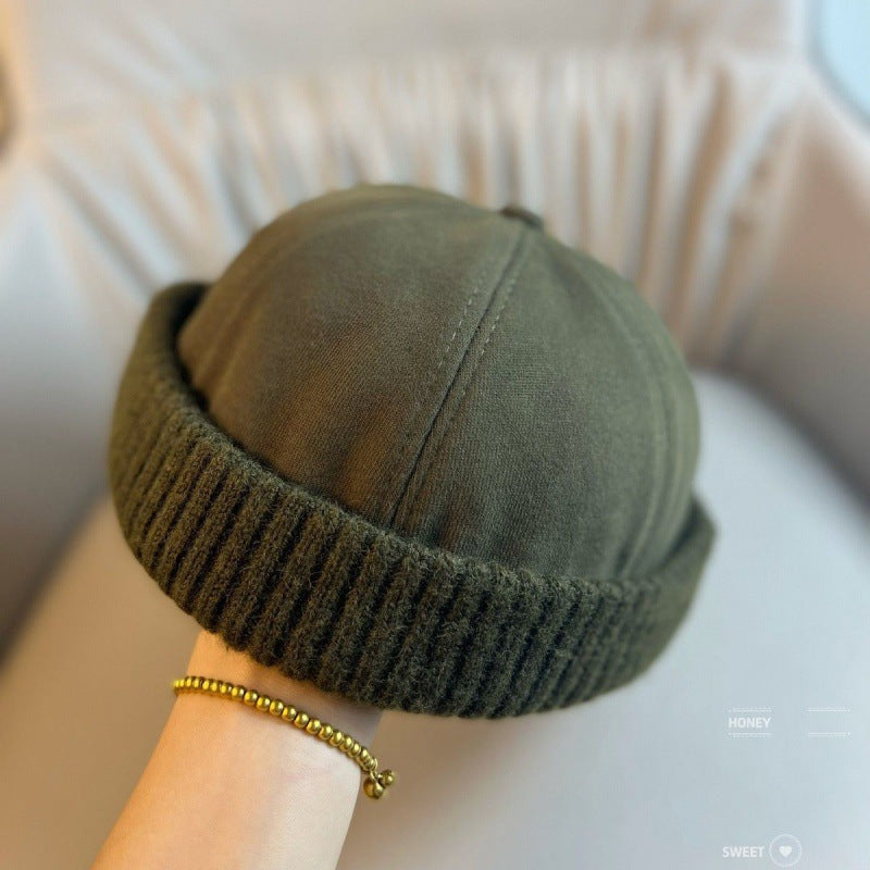 Brimless Docker Cap — Unisex Streetwear Hat with Ribbed Cuff, 6 Colors