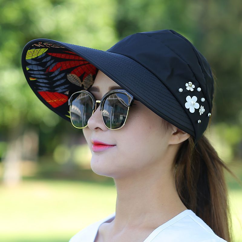Women's Wide Brim Sun Hat — Foldable, Ponytail-Friendly, 10 Colors