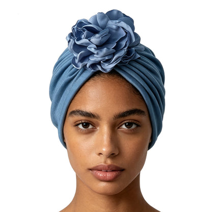 🌸 Women's 3D Flower Turban Hat | Pre-Tied Head Wrap