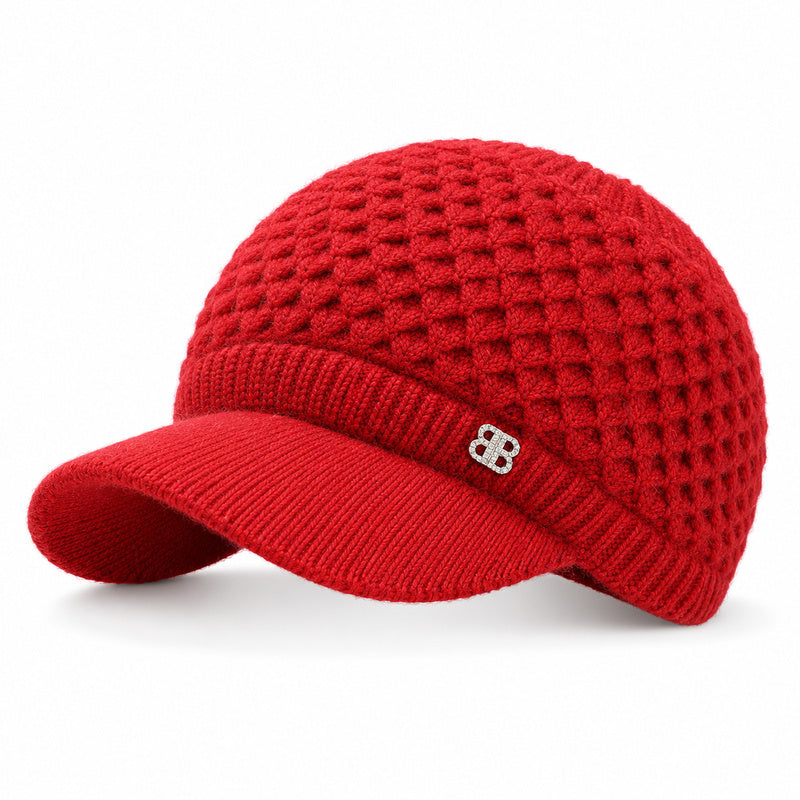 ✨ Hair Up, Stay Cozy | Women's Knit Ponytail Visor Beanie