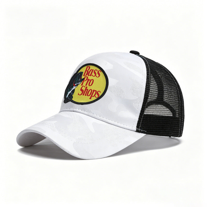 Embroidered Trucker Hat Mesh Back Baseball Cap Adjustable Outdoor Fishing Trucker Cap for Men Women