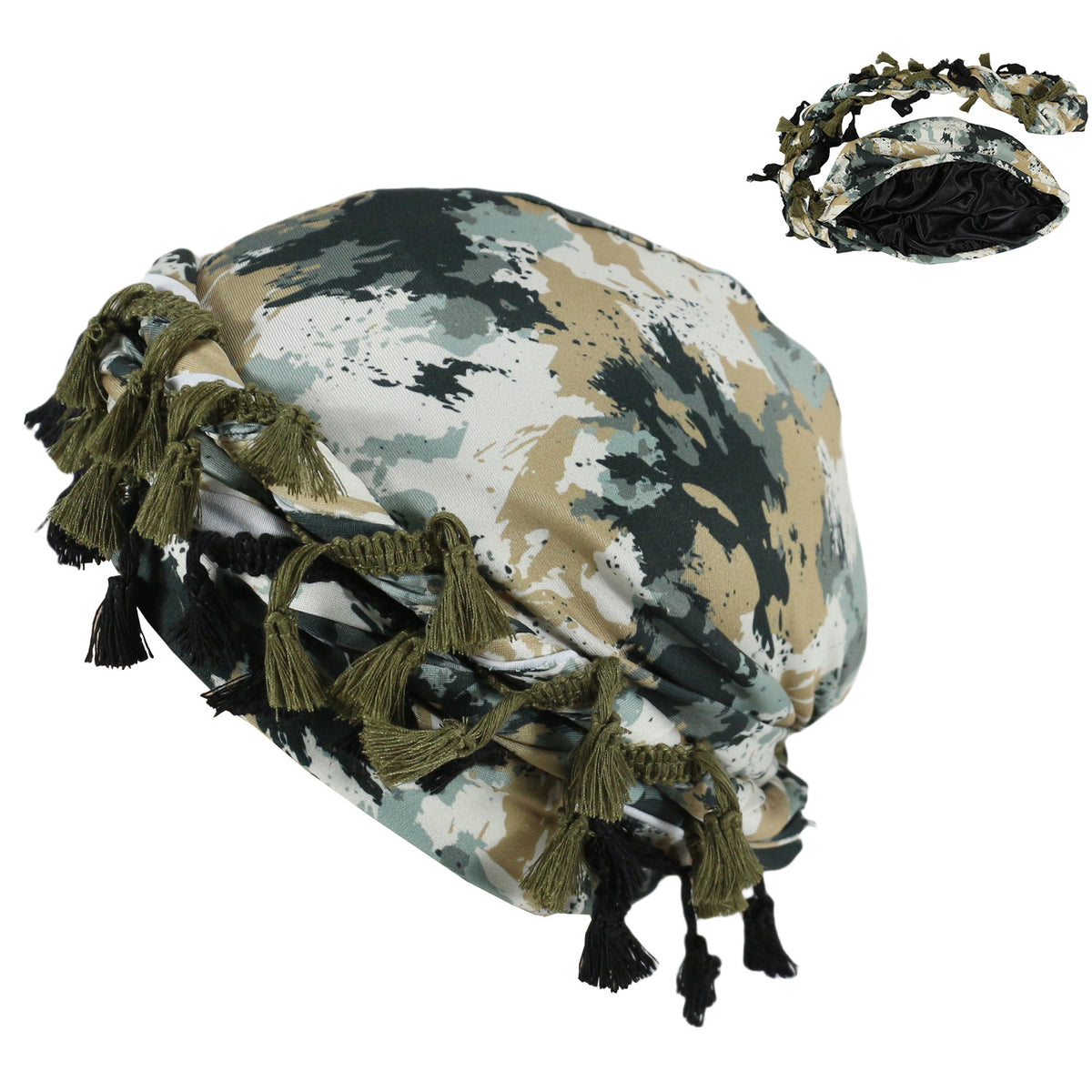 Printed Tassel Turban Headwrap – Paisley, Leopard & Camo