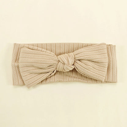 🎀 Baby Bow Knot Headband | Stretchy Ribbed Hair Band