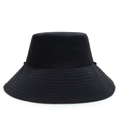 Wide Brim Sun Bucket Hat Adjustable Drawstring UV Protection Outdoor Beach Fishing Hat