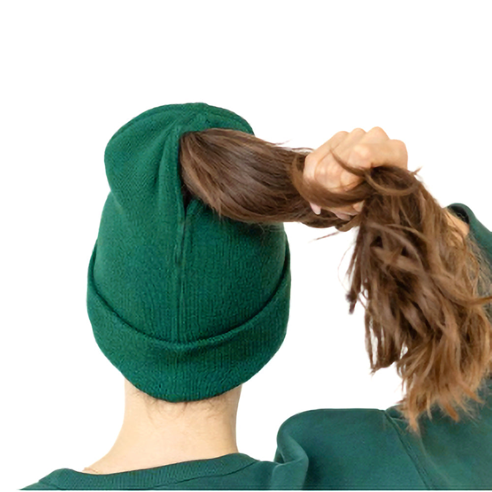Women's Magnetic Ponytail Beanie | Knit Winter Hat
