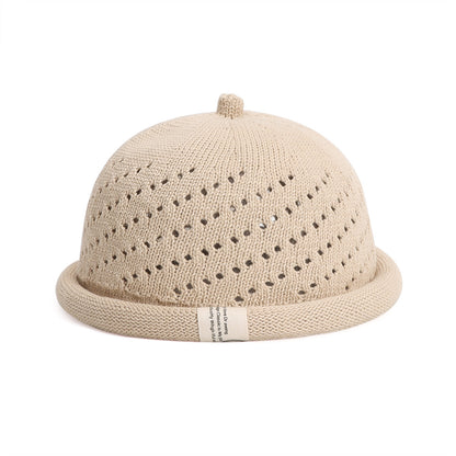 Women's Open-Knit Docker Cap – Rolled Cuff Brimless Knit Hat