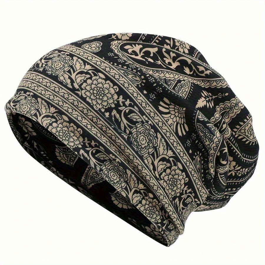 Paisley Slouchy Beanie & Neck Gaiter – Unisex Boho Hat