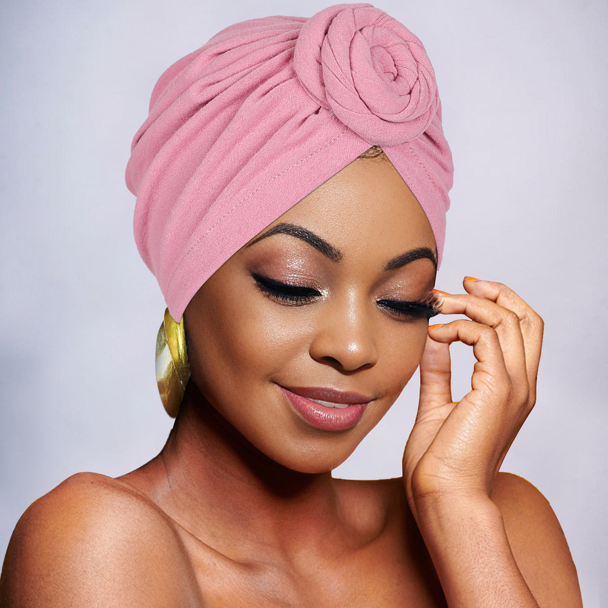 🌹 Pre-Tied Rosette Turban Cap | Effortless Headwrap Style