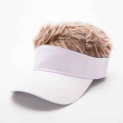 😂 Funny Wig Visor Hat – Spiky Faux Hair Golf Visor & Gag Gift