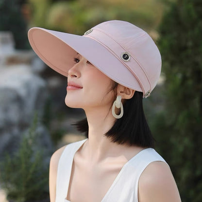 Women's Wide-Brim 2-in-1 Convertible Sun Hat — Cap & Visor.