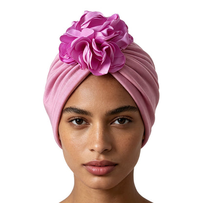 🌸 Women's 3D Flower Turban Hat | Pre-Tied Head Wrap