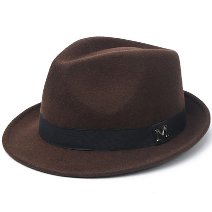 Classic Short-Brim Trilby Hat — Premium Felt, Metal Accent, 10 Colors, Unisex