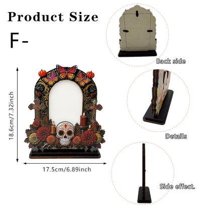 Sugar Skull Day of the Dead Wooden Photo Frame
