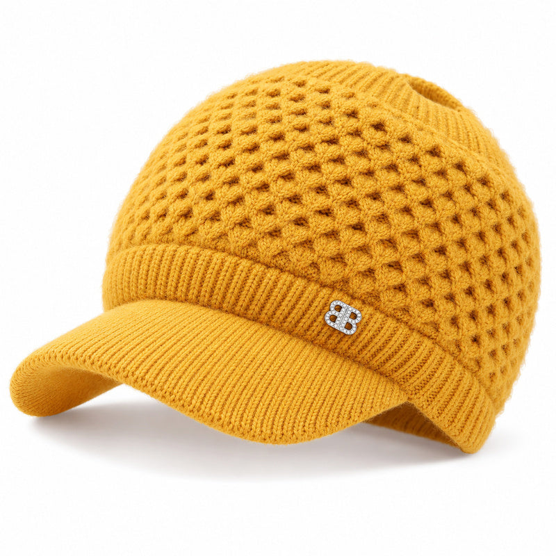 ✨ Hair Up, Stay Cozy | Women's Knit Ponytail Visor Beanie