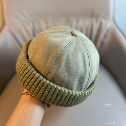 Brimless Docker Cap — Unisex Streetwear Hat with Ribbed Cuff, 6 Colors