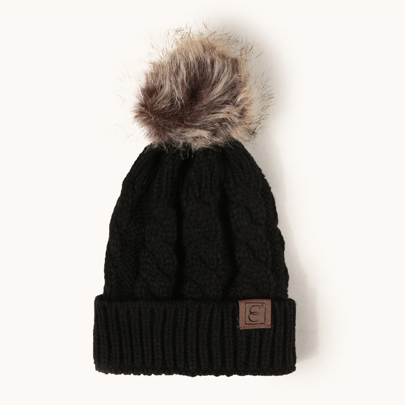 Women's Cable Knit Pom-Pom Beanie – Cozy Cuffed Winter Hat