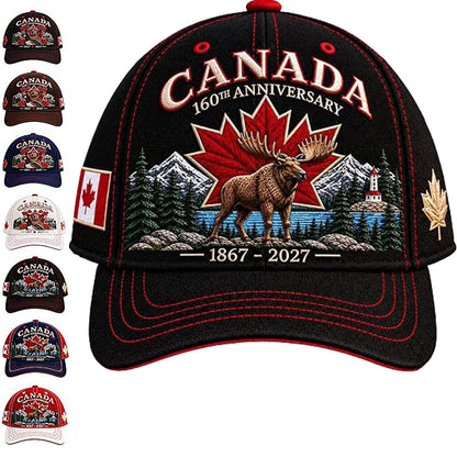 🇨🇦 2027 Canada 160th Anniversary Embroidered Baseball Cap | 1867–2027 Commemorative Hat