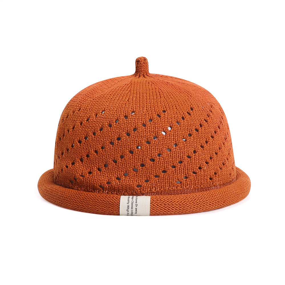 Women's Open-Knit Docker Cap – Rolled Cuff Brimless Knit Hat