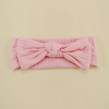 🎀 Baby Bow Knot Headband | Stretchy Ribbed Hair Band