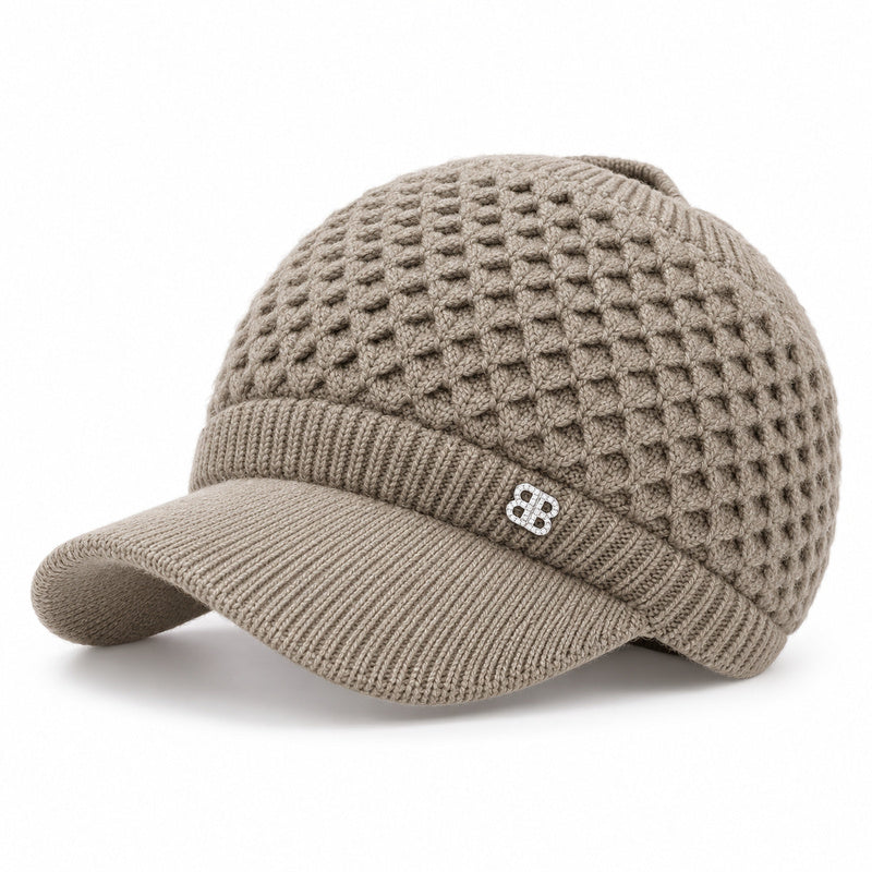 ✨ Hair Up, Stay Cozy | Women's Knit Ponytail Visor Beanie