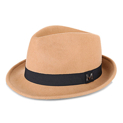 Classic Short-Brim Trilby Hat — Premium Felt, Metal Accent, 10 Colors, Unisex