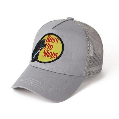 Embroidered Trucker Hat Mesh Back Baseball Cap Adjustable Outdoor Fishing Trucker Cap for Men Women