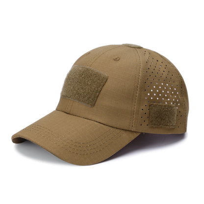 Tactical Baseball Cap with Patch — Breathable Ripstop Hat, Adjustable Fit, Hook & Loop Panels.