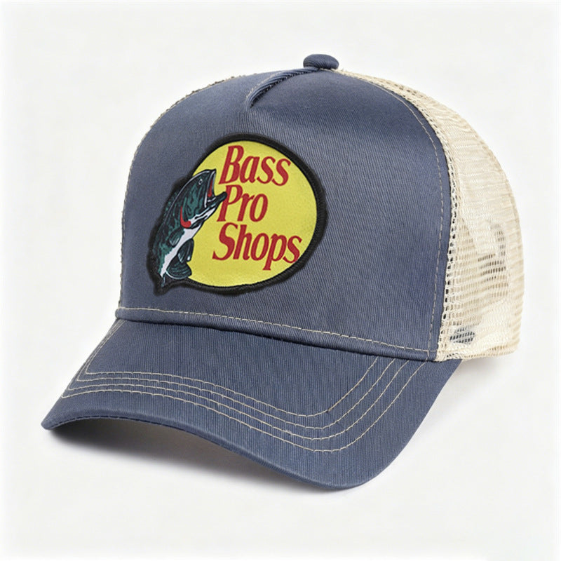 Embroidered Trucker Hat Mesh Back Baseball Cap Adjustable Outdoor Fishing Trucker Cap for Men Women