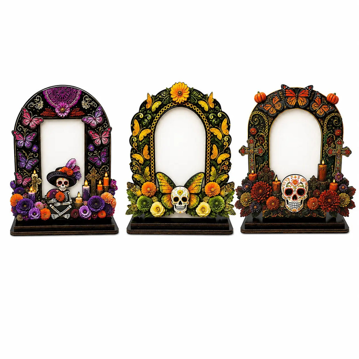 Sugar Skull Day of the Dead Wooden Photo Frame