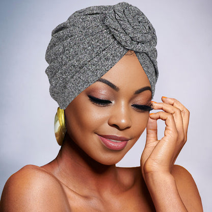 🌹 Pre-Tied Rosette Turban Cap | Effortless Headwrap Style
