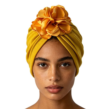 🌸 Women's 3D Flower Turban Hat | Pre-Tied Head Wrap