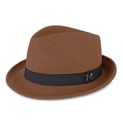 Classic Short-Brim Trilby Hat — Premium Felt, Metal Accent, 10 Colors, Unisex