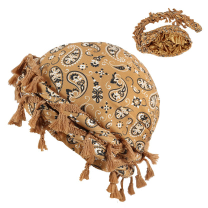 Printed Tassel Turban Headwrap – Paisley, Leopard & Camo
