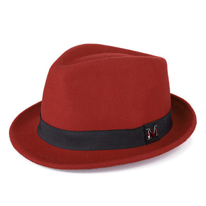 Classic Short-Brim Trilby Hat — Premium Felt, Metal Accent, 10 Colors, Unisex