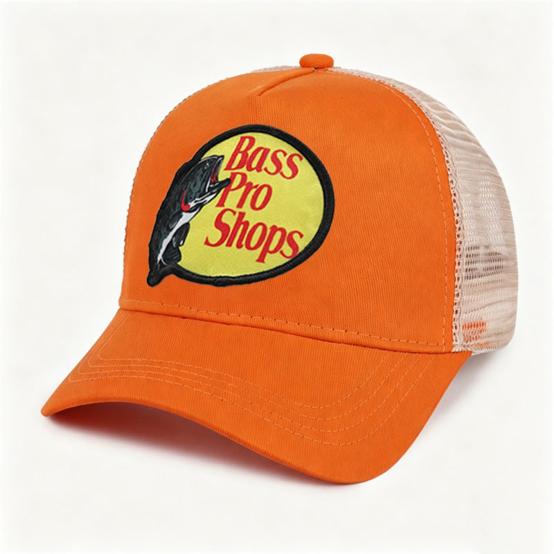 Embroidered Trucker Hat Mesh Back Baseball Cap Adjustable Outdoor Fishing Trucker Cap for Men Women