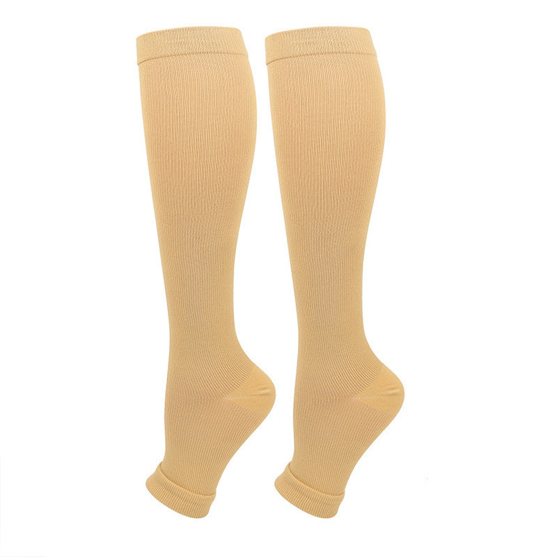 Zip Up Knee High Compression Socks