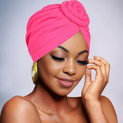 🌹 Pre-Tied Rosette Turban Cap | Effortless Headwrap Style