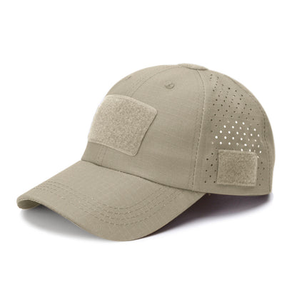 Tactical Baseball Cap with Patch — Breathable Ripstop Hat, Adjustable Fit, Hook & Loop Panels.