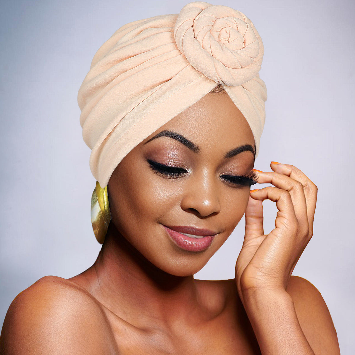 🌹 Pre-Tied Rosette Turban Cap | Effortless Headwrap Style