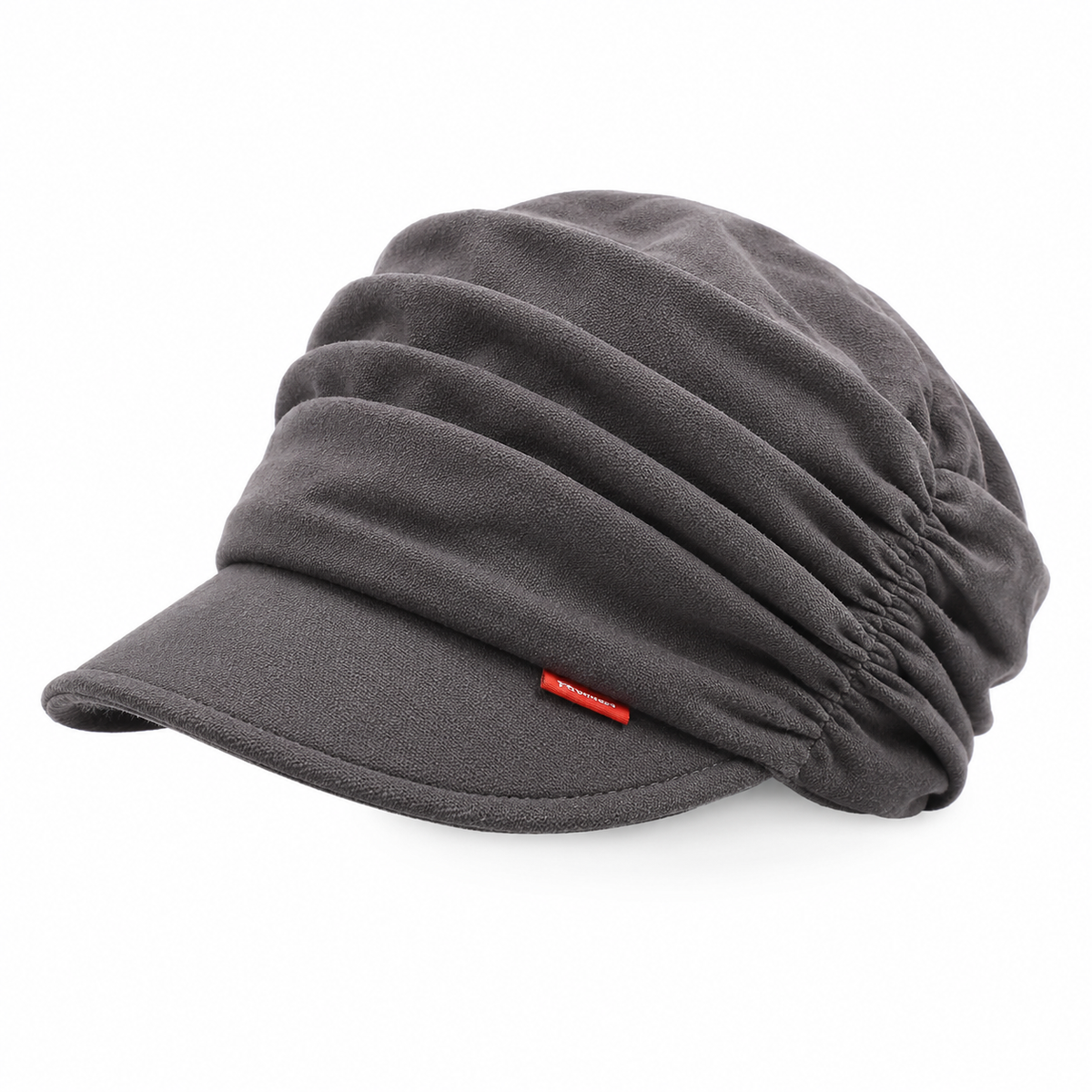 Womens Ruched Slouchy Newsboy Cap Soft Brimmed Beanie Hat