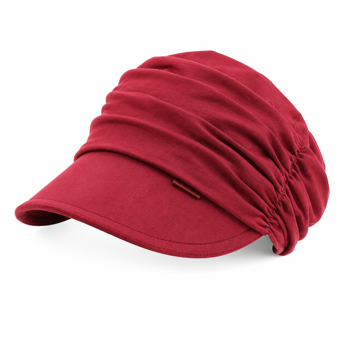 Womens Ruched Slouchy Newsboy Cap Soft Brimmed Beanie Hat