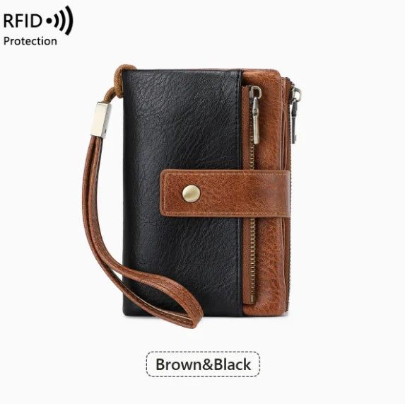 👛Women's long wallet, stylish clutch, elegant solid color RFID blocking leather wallet!!!