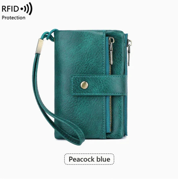 👛Women's long wallet, stylish clutch, elegant solid color RFID blocking leather wallet!!!
