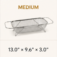 💛 Your Handy Kitchen Helper! 🥬 Expandable Over‑Sink Stainless Steel Colander Basket, Easy Fruit & Vegetable Washing for Family Daily Use 🍓